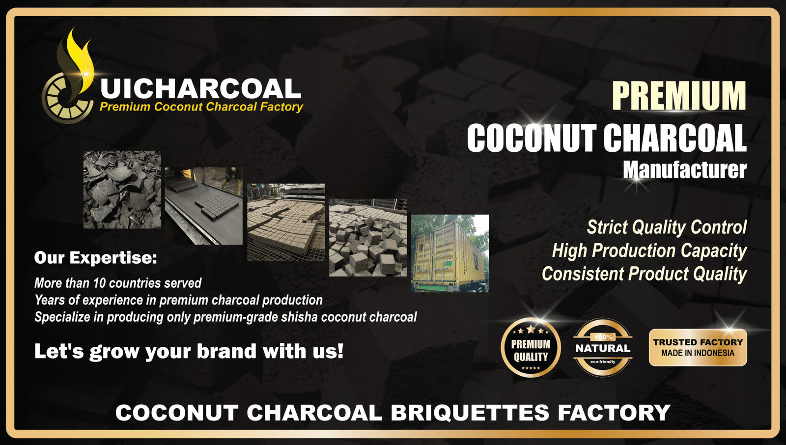 Coconut Charcoal Briquettes Factory