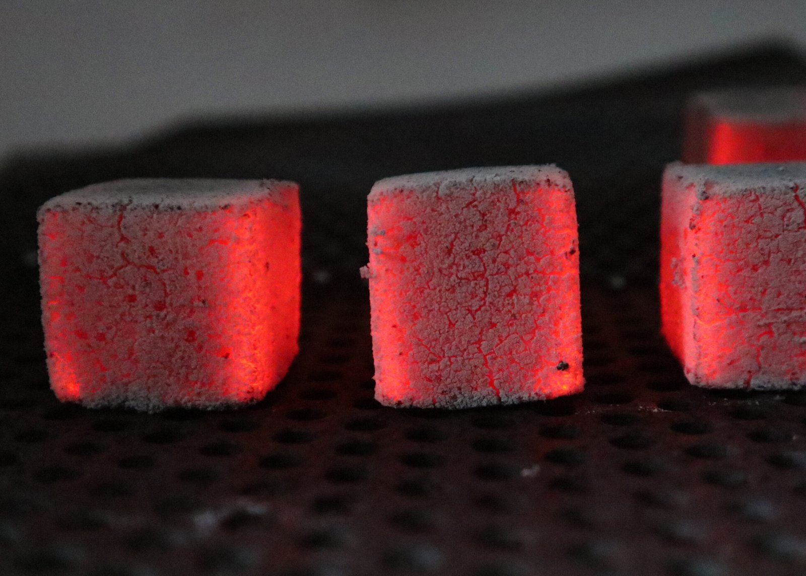 cubes at a coconut charcoal factory